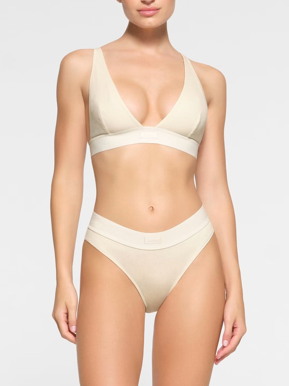 SKIMS Ribbed Triangle Plunge Bralette